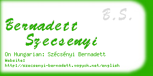 bernadett szecsenyi business card