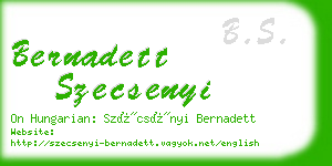 bernadett szecsenyi business card